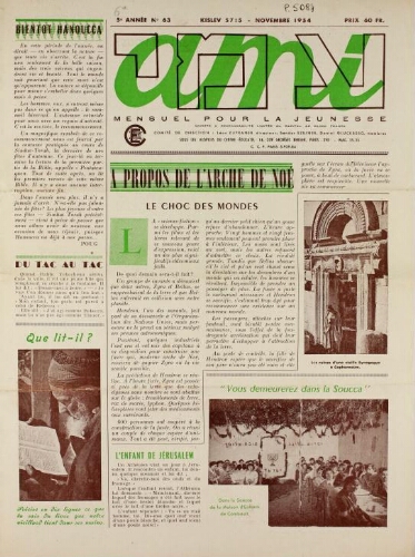 Ami : Mensuel pour la Jeunesse. Vol.06 N°63 (01 nov. 1954)
